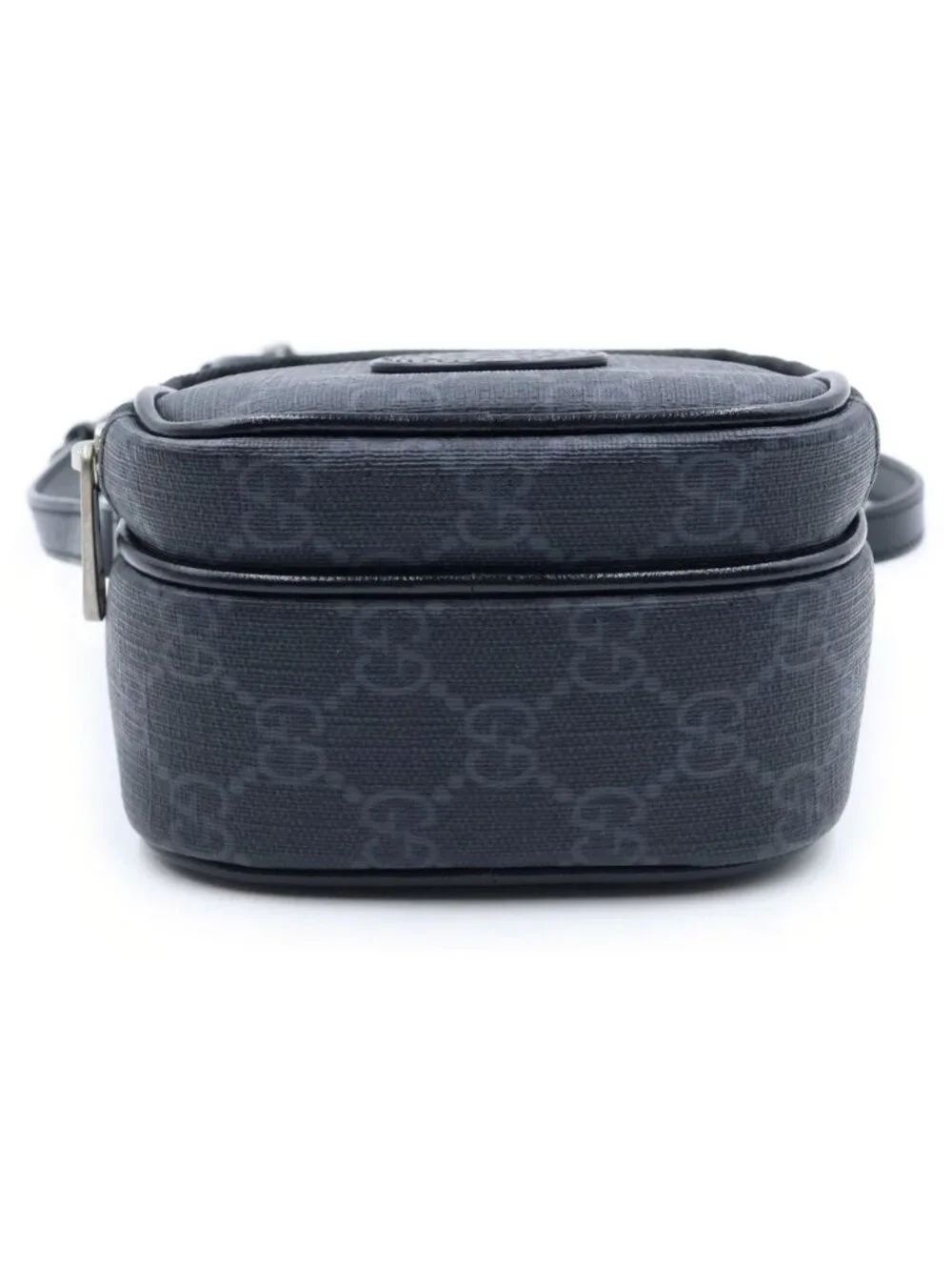 Gucci Interlocking G Mini Shoulder Bag Black Leather Silver